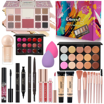 KAVCENT Makeup Kit including eyeshadow and lipstick palettes
