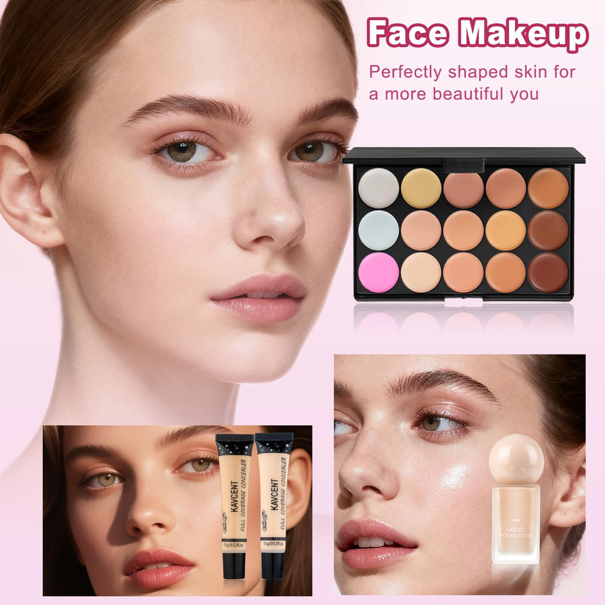 KAVCENT Makeup Kit showcasing lipsticks and concealers