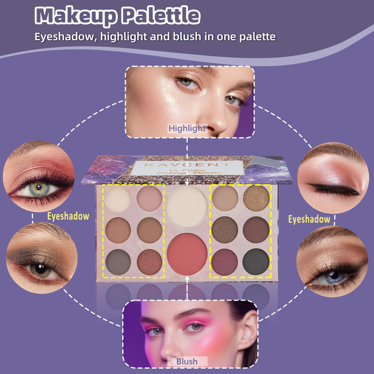 KAVCENT Makeup Kit with mascara and eyeliner