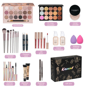 KAVCENT Makeup Set brushes and tools displayed