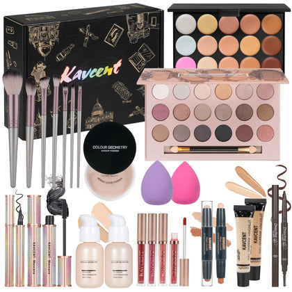 KAVCENT Makeup Set for Teens 18 colour eyeshadow palette front view