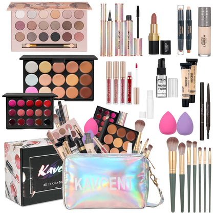 KAVCENT Makeup Set for Teens with eyeshadow palette and lipstick