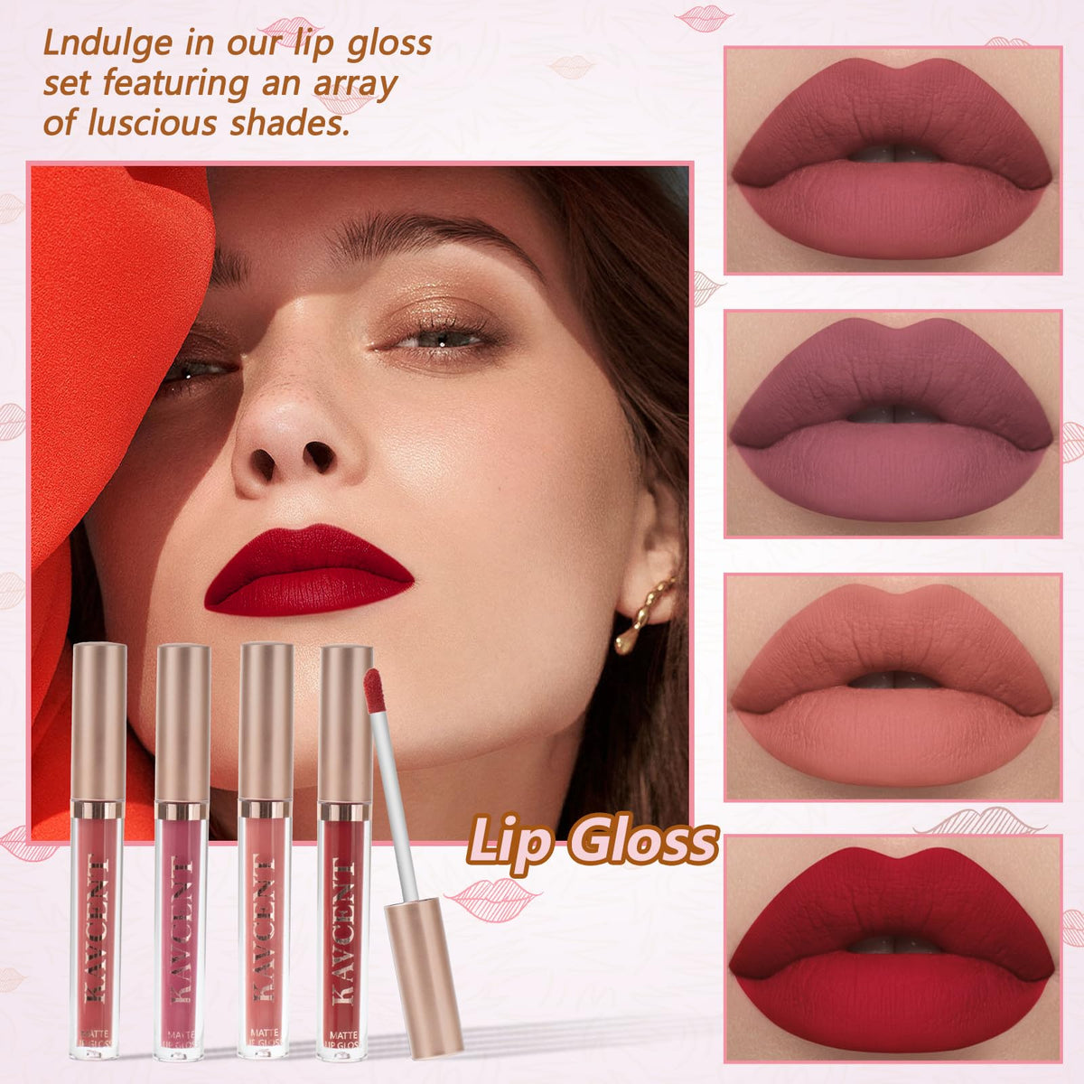 KAVCENT Makeup Set swatches of eyeshadow colours