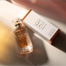 KAYALI Vanilla | 28 Eau De Parfum Travel Spray packaging and bottle