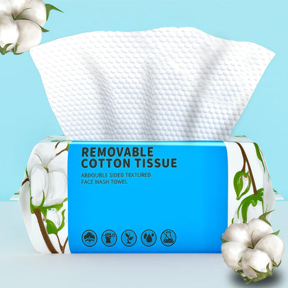 KeeiZoes Disposable Face Towels 100 Count pack front view