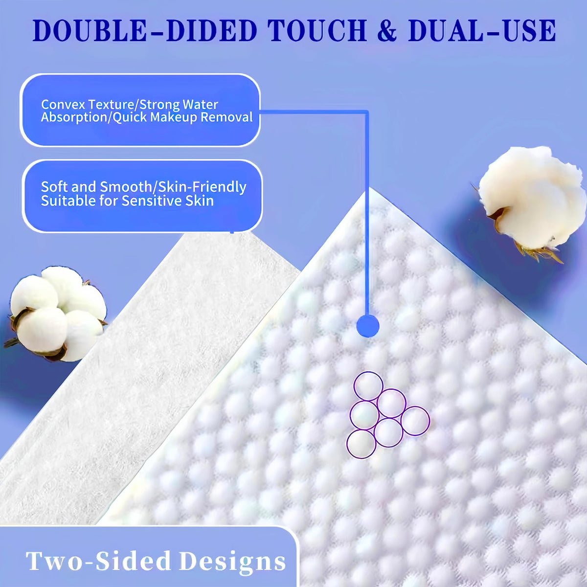 KeeiZoes face towels showing dual-sided design
