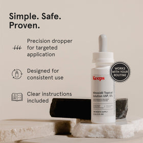 Keeps Minoxidil Solution 5% close-up of the dropper