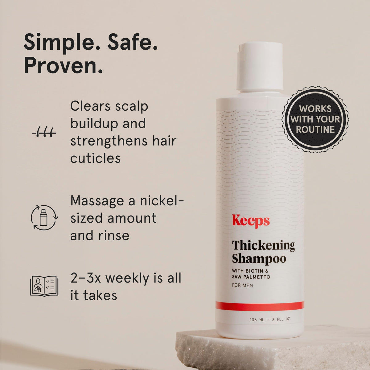 Keeps Thickening Conditioner applied to hair ends