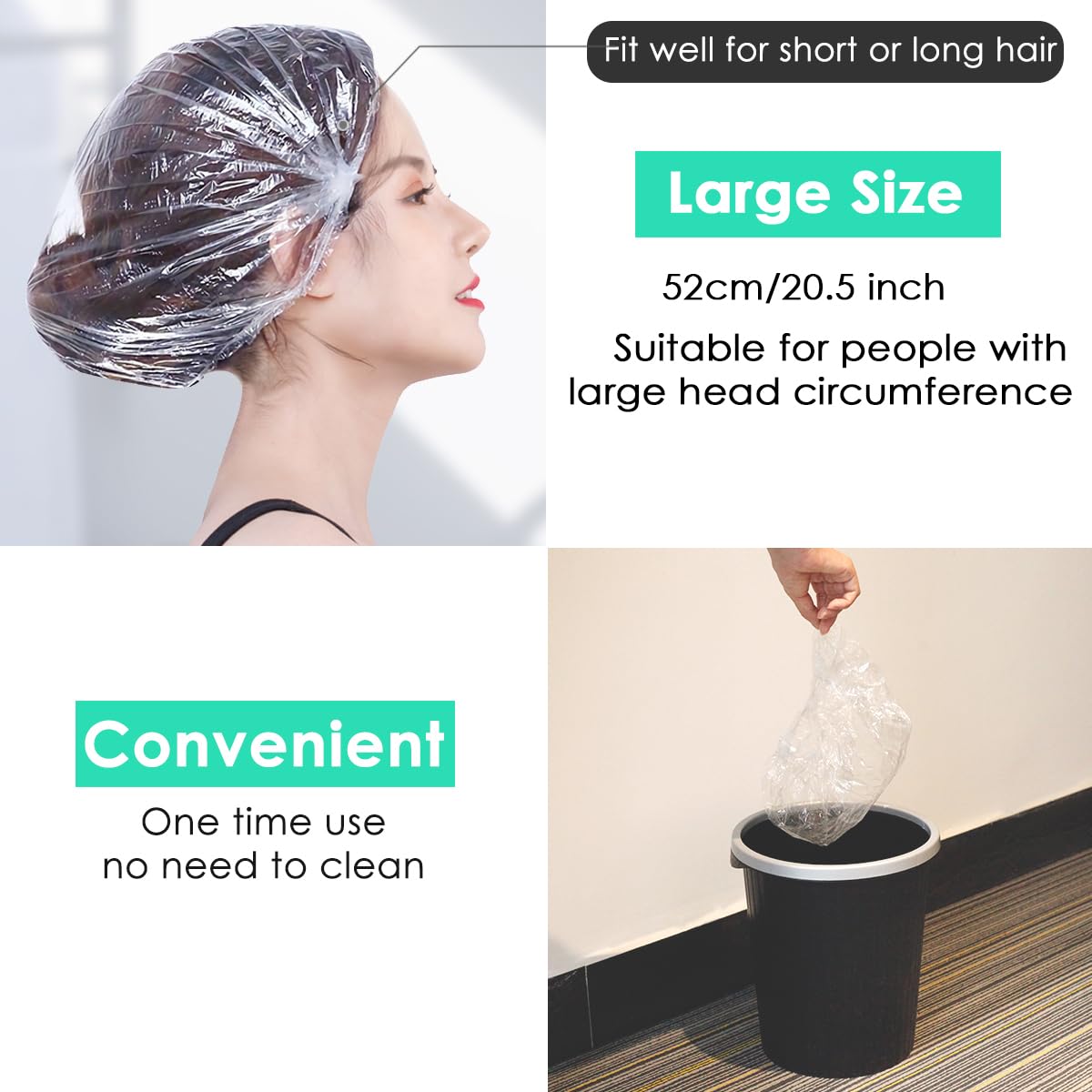 Keeygo Disposable Shower Caps displayed in a bathroom setting