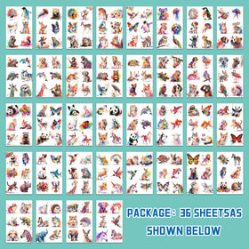 Keikihipa temporary tattoos featuring a variety of animal designs