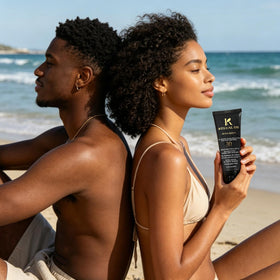 KELUAL DS Black People Sunscreen SPF 30 with natural ingredients highlighted