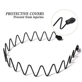 KELUBATU Adjustable Metal Headband on a model with thick hair