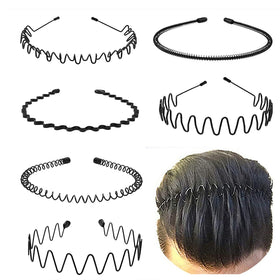 KELUBATU Mens Metal Headband Set of 6 in packaging