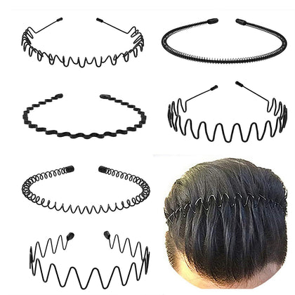 KELUBATU Mens Metal Headband Set of 6 in packaging