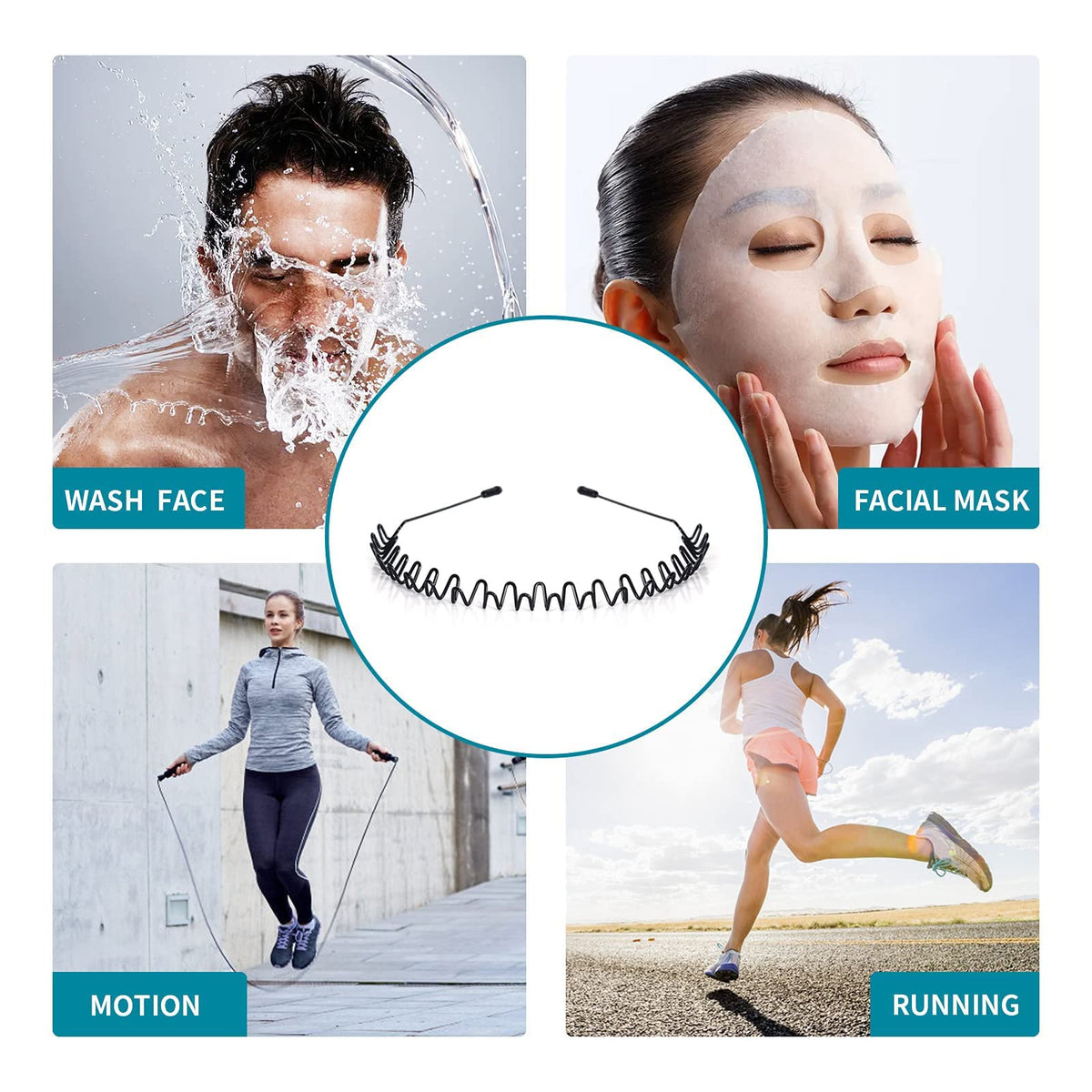 KELUBATU Metal Headband for Men displayed with packaging
