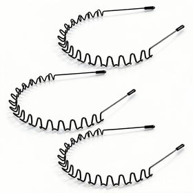 KELUBATU Metal Headband for Men front view with zig zag design