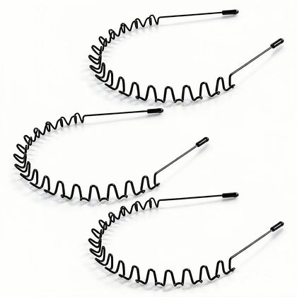 KELUBATU Metal Headband for Men front view with zig zag design