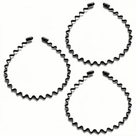 KELUBATU Metal Headband for Men front view with zigzag design