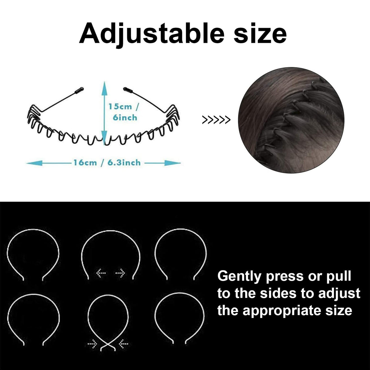 KELUBATU Metal Headband for Men three pieces in assorted angles