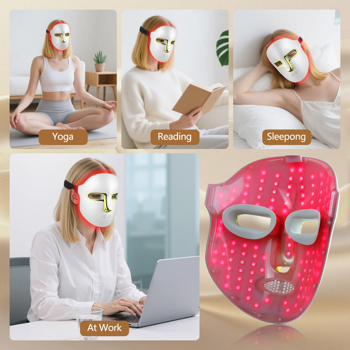 Kelyoo Face Mask showing LED bulbs
