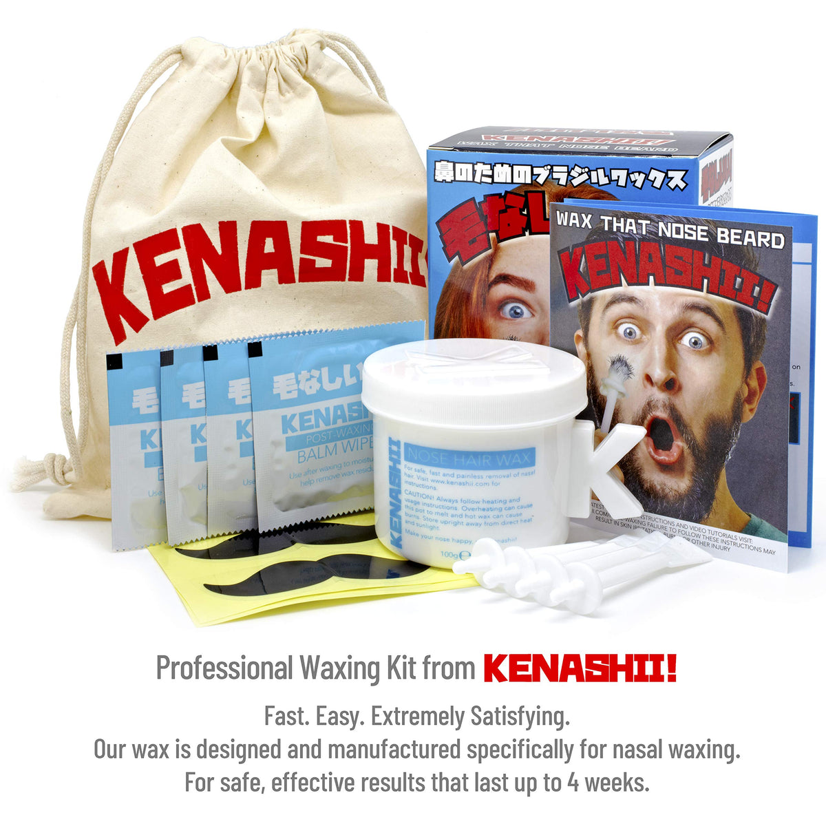 KENASHII Nose Wax Kit packaging and contents display
