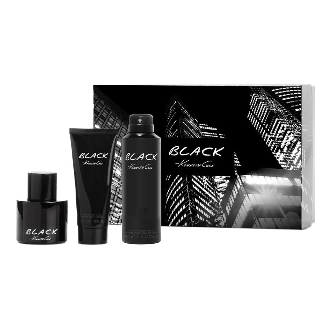 Kenneth Cole Black Eau de Toilette Gift Set contents displayed