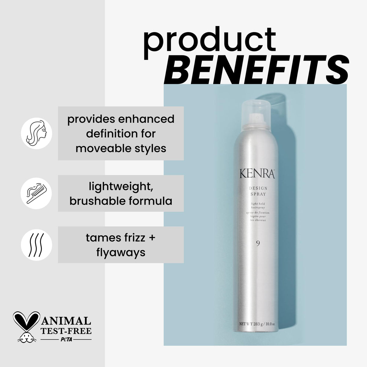 Kenra Design Spray 9 10 oz bottle back view