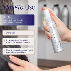 Kenra Platinum Blow-Dry Mist with hair styling tools