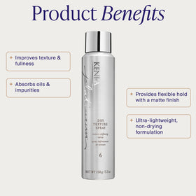 Kenra Platinum Dry Texture Spray 6 back view with ingredients