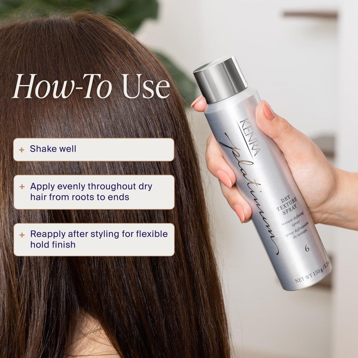 Kenra Platinum Dry Texture Spray 6 packaging details