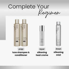 Kenra Platinum Silkening Mist with hairbrush and comb