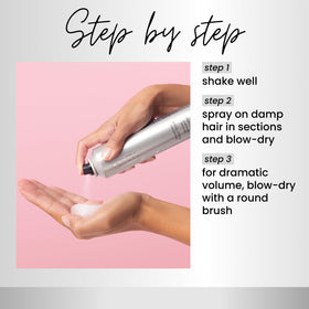 Kenra Platinum support Spray-Foam 17 in a lifestyle setting on a bathroom counter