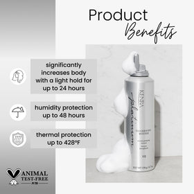 Kenra Platinum Thickening Mousse 12 side view showing product details