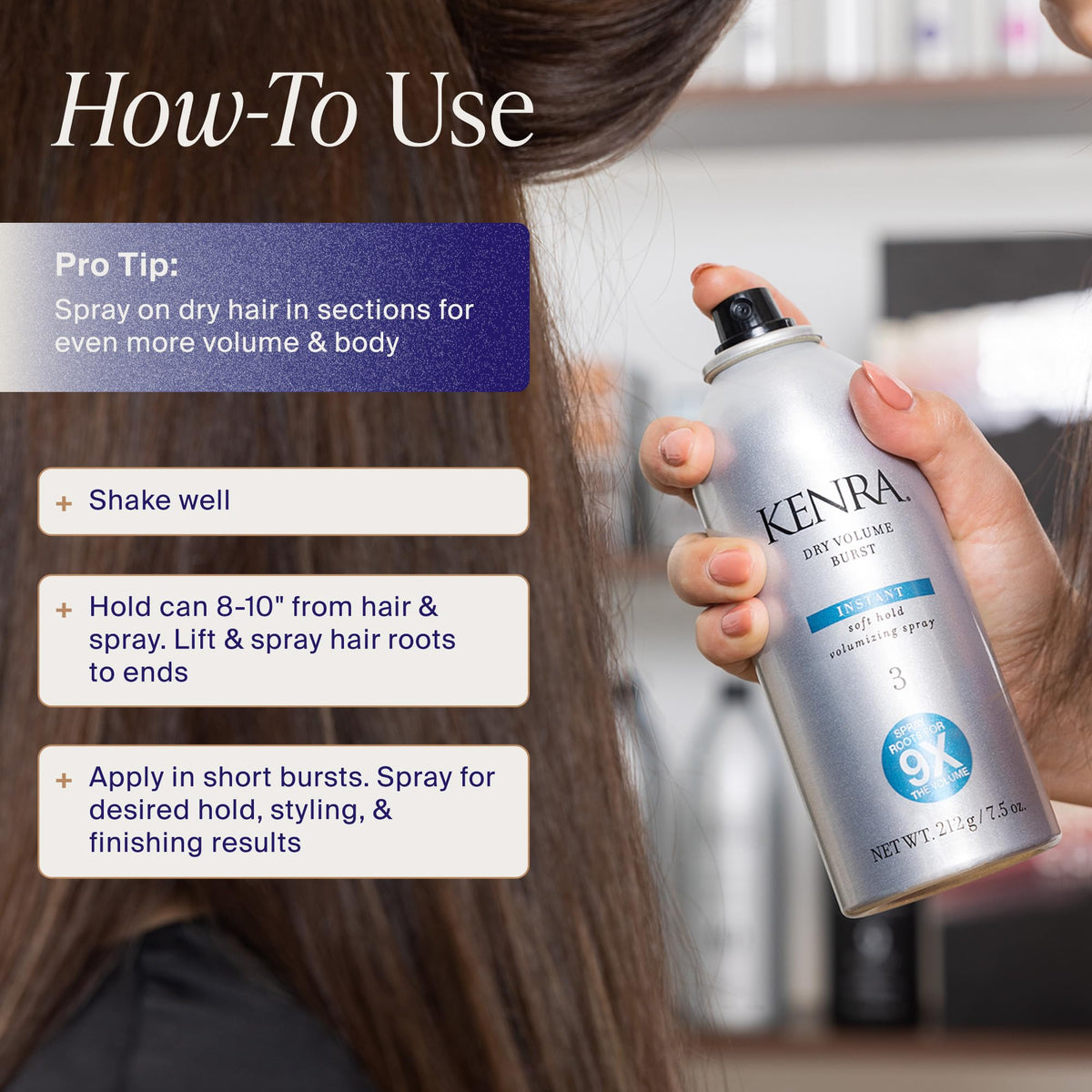 Kenra Professional Dry Volume Burst 3 showing texture application