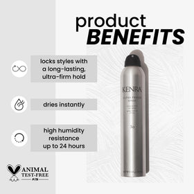 Kenra Ultra Freeze Spray 30 back view showing ingredients