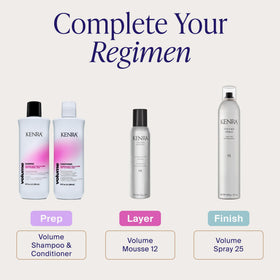 Kenra Volume Mousse 12 application in hair
