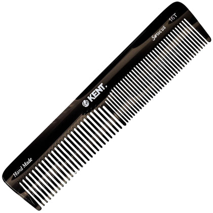 KENT 16T Black Graphite Hair Comb front view
