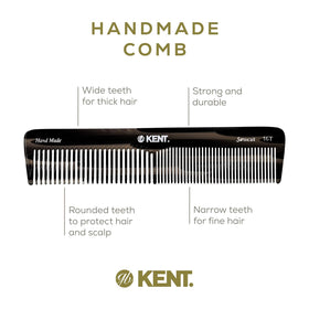 KENT 16T Black Graphite Hair Comb in use on wet hair