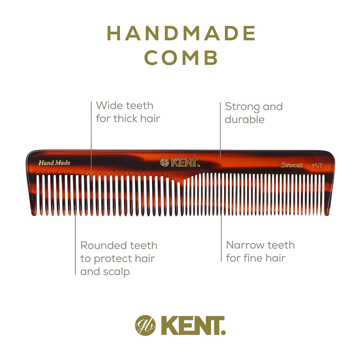 KENT 16T Tortoise Comb in a bathroom setting