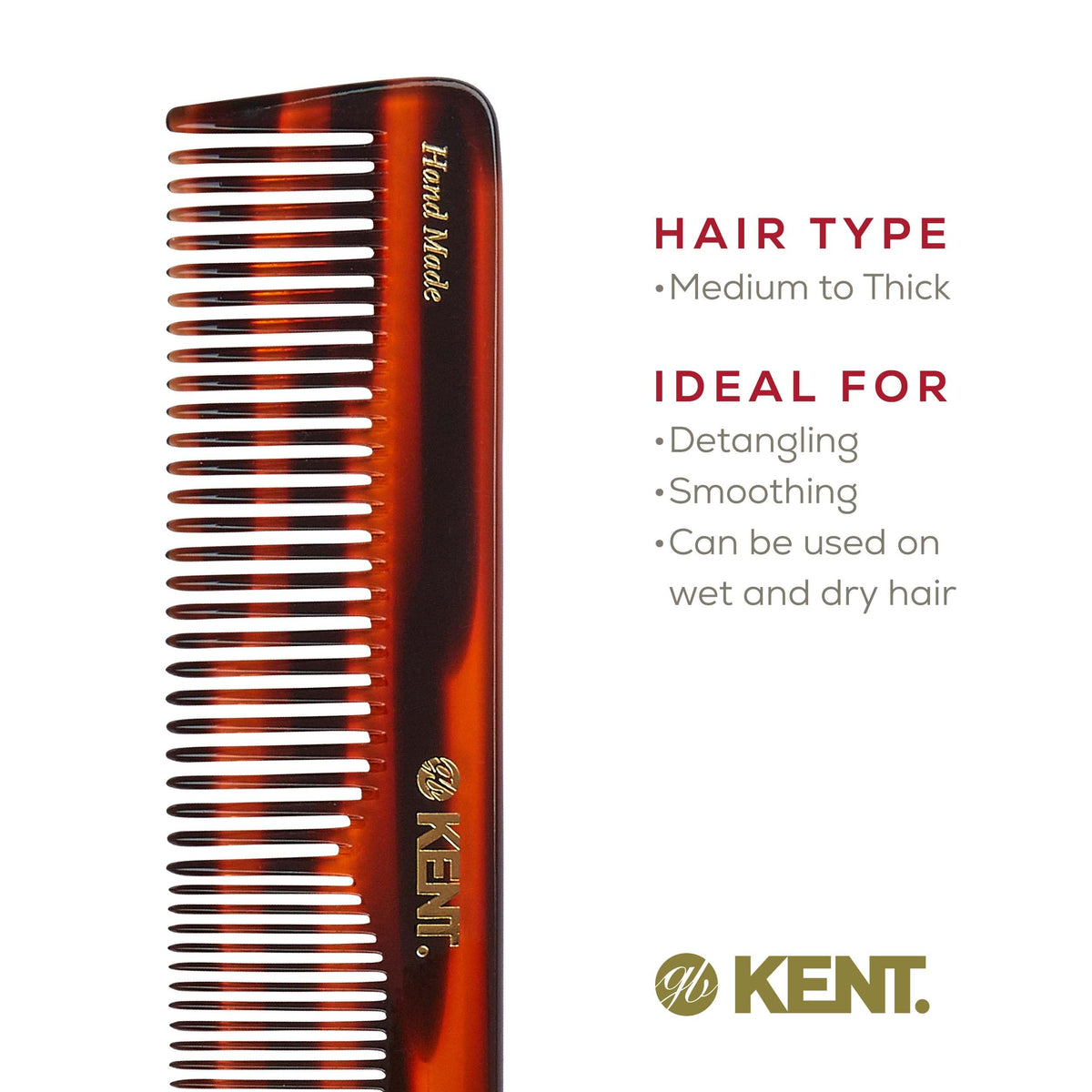 KENT 16T Tortoise Comb with packaging displayed