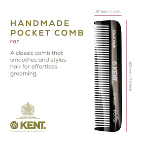 KENT comb showing fine teeth and rounded edges