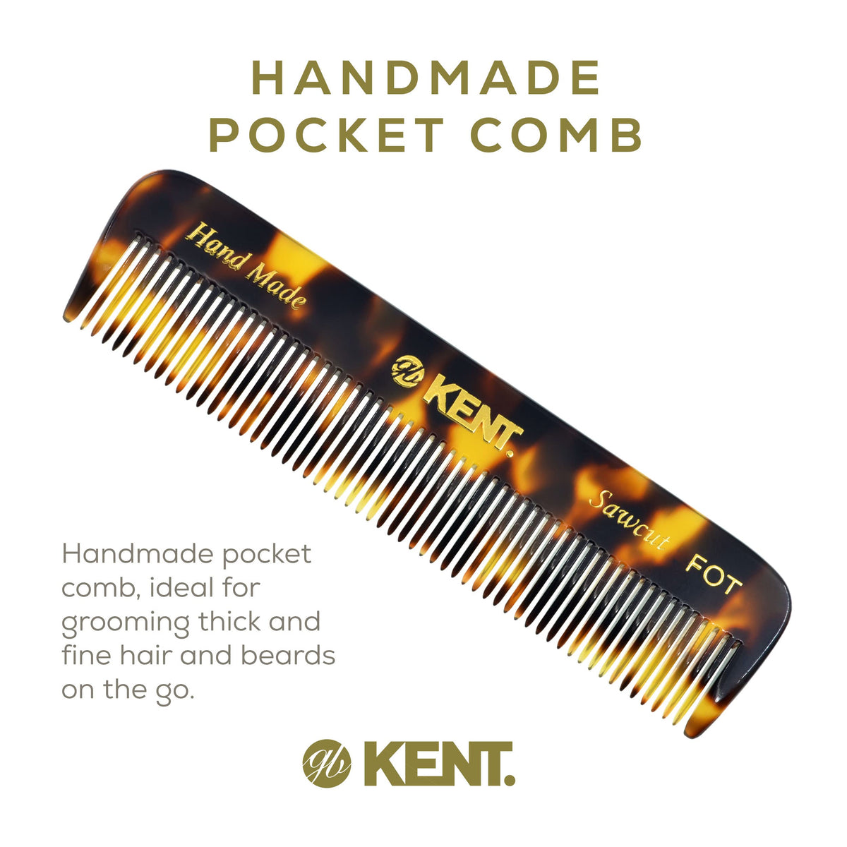 KENT Fine Tooth Comb 4.5 Inch side view