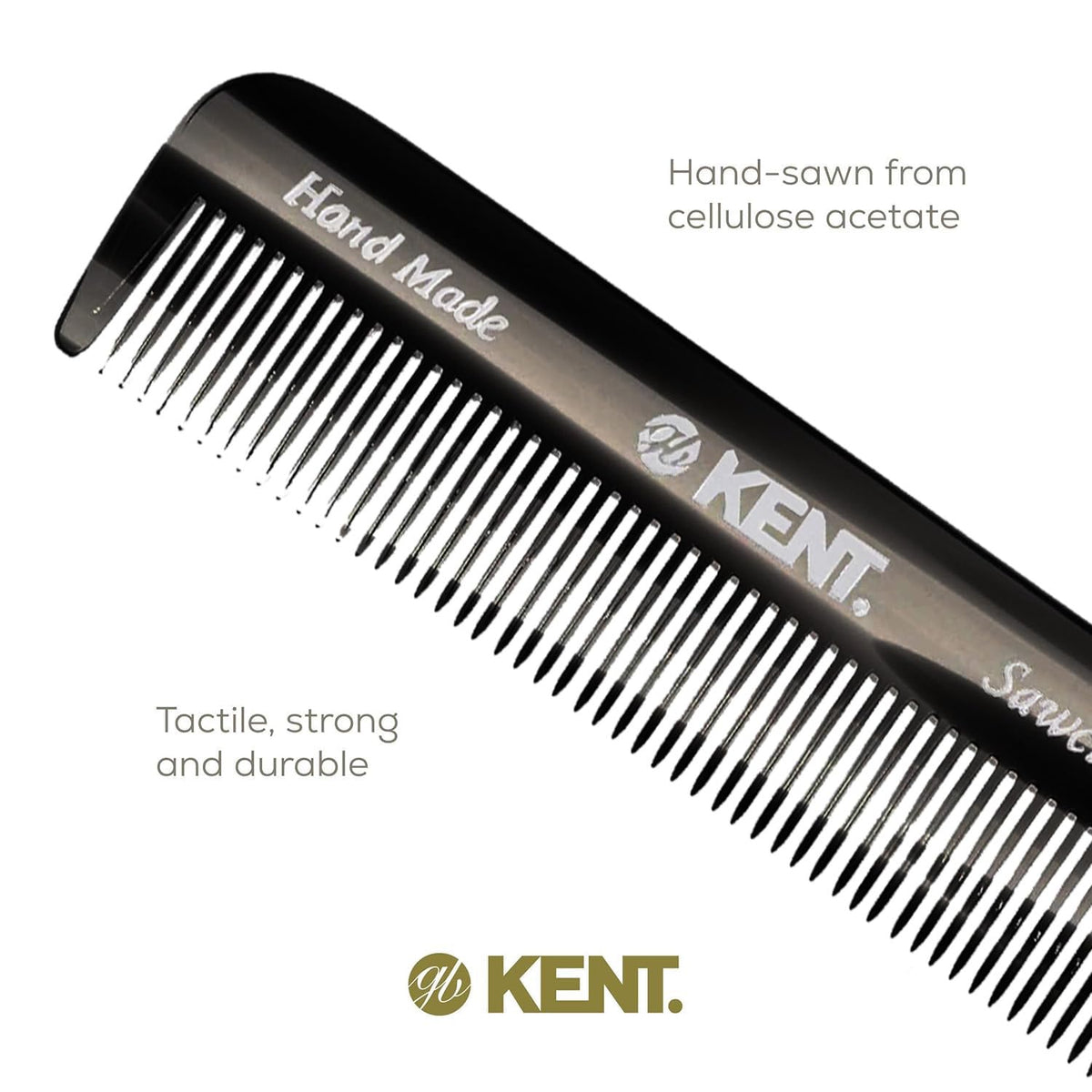 KENT Fine Tooth Comb close-up of rounded teeth
