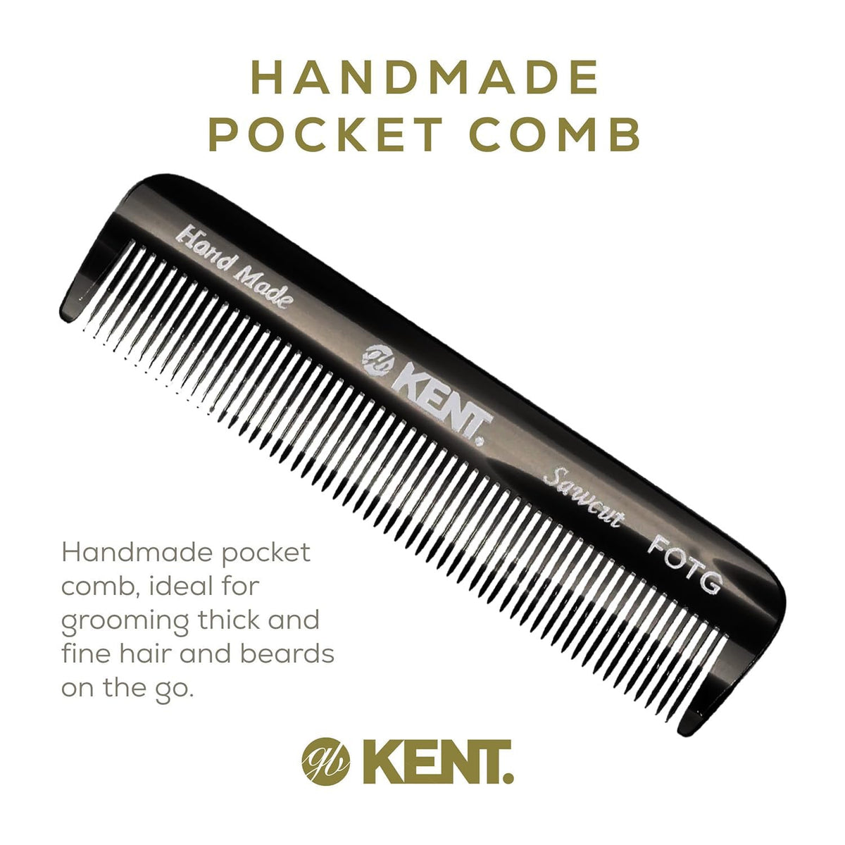 KENT Fine Tooth Comb in a back pocket for easy travel