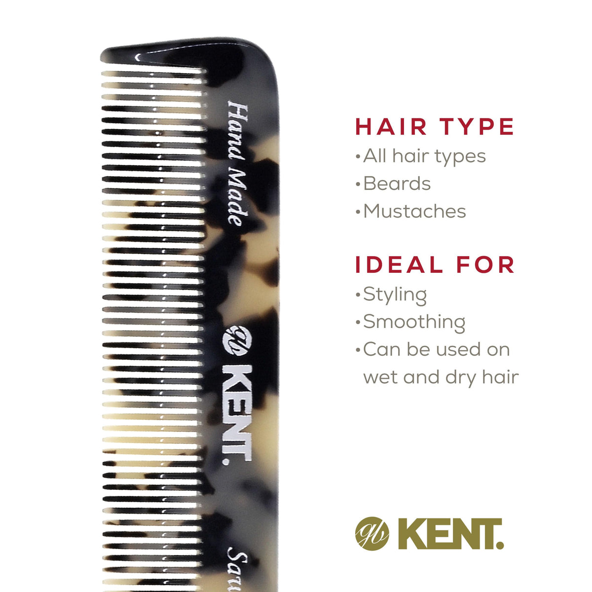 KENT Fine Tooth Comb with packaging