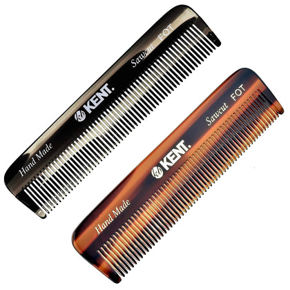 KENT Handmade Pocket Comb front view with fine teeth