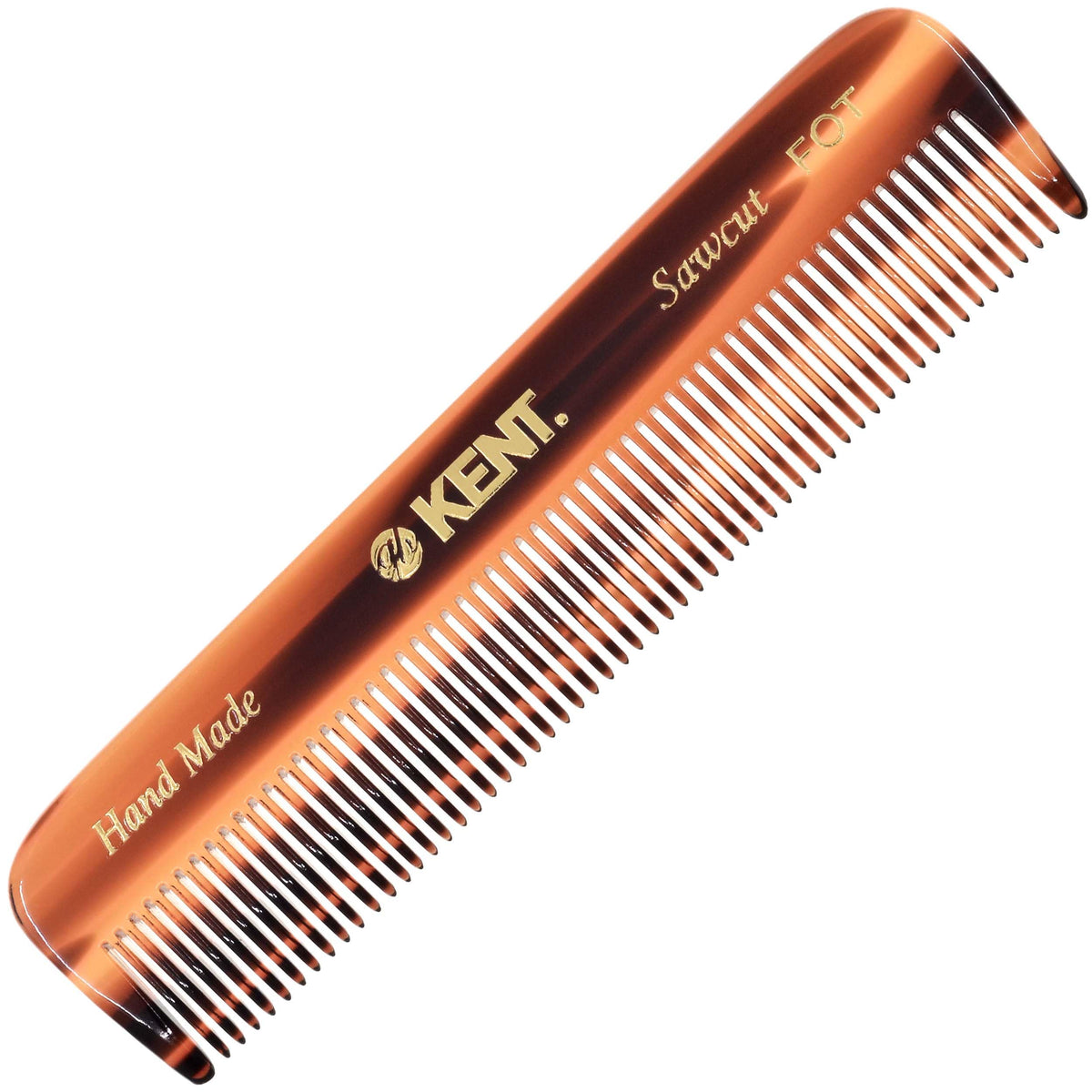 KENT Tortoise Fine Tooth Pocket Comb front view