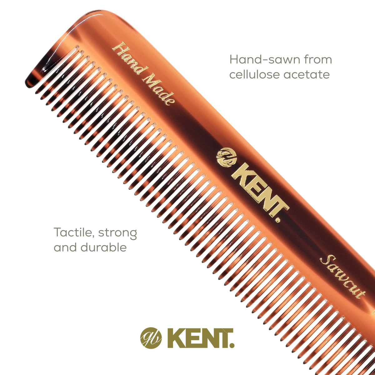 KENT Tortoiseshell Pocket Comb back view
