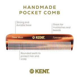 KENT Tortoiseshell Pocket Comb on a grooming table