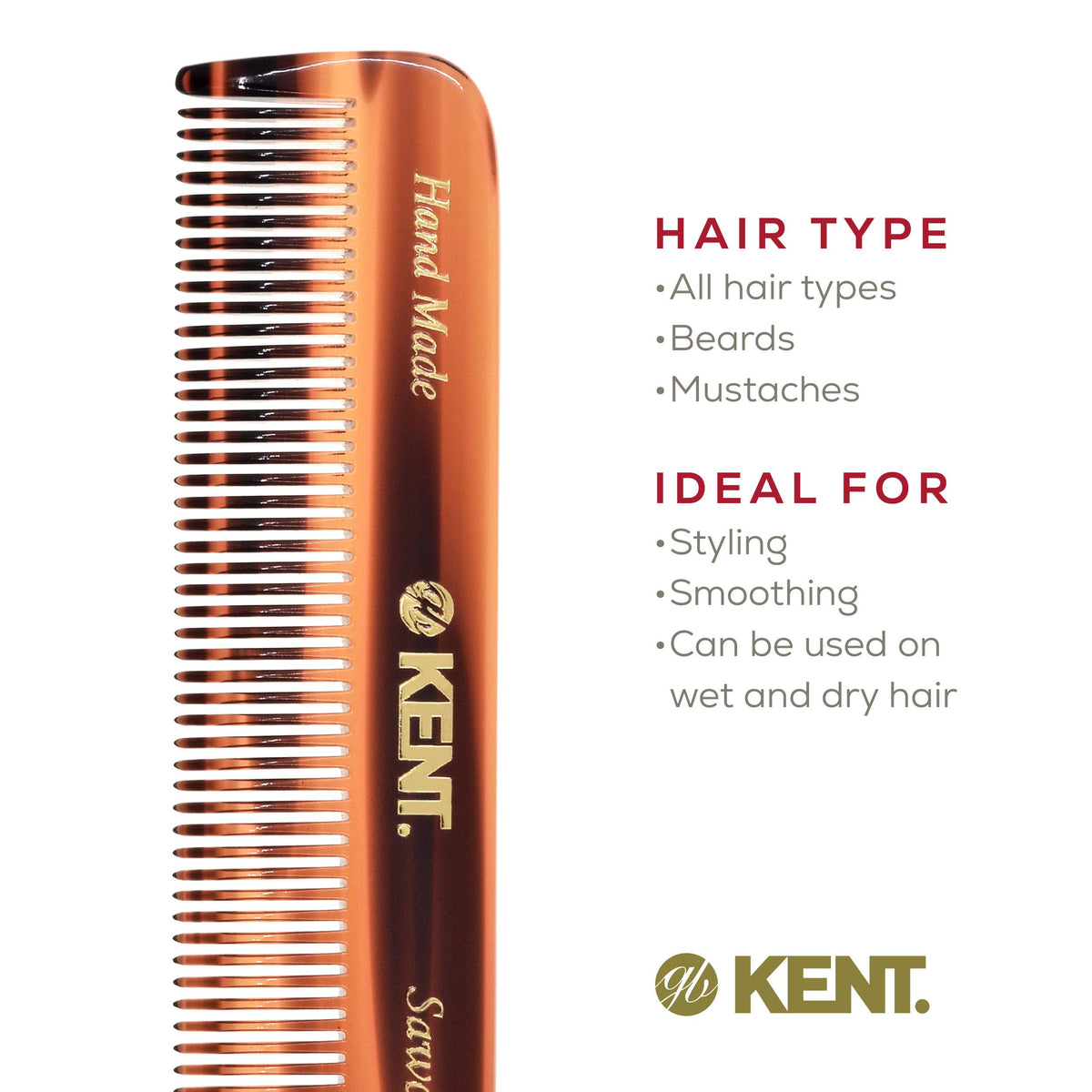 KENT Tortoiseshell Pocket Comb packaging